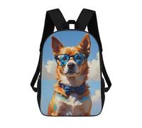 sinyumoney Mochilas De Viaje Lindas Impresas En 3D Red Dog in Sunglasses Mochila Escolar Para Niños, Mochila Informal Para Exteriores, Mochilas De Moda Informales Para Niños Para Niñas 17inch