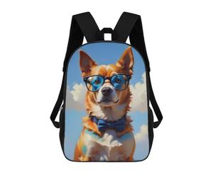 sinyumoney Mochilas De Viaje Lindas Impresas En 3D Red Dog in Sunglasses Mochila Escolar Para Niños, Mochila Informal Para Exteriores, Mochilas De Moda Informales Para Niños Para Niñas 17inch