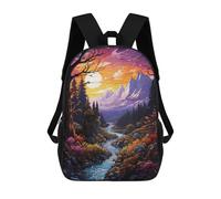 sinyumoney Mochilas De Viaje Lindas Impresas En 3D River And Sun Mochila Escolar Para Niños, Mochila Informal Para Exteriores, Mochilas De Moda Informales Para Niños Para Niñas 17inch