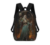 sinyumoney Mochilas De Viaje Lindas Impresas En 3D Santa Muerte with Flowers Mochila Escolar Para Niños, Mochila Informal Para Exteriores, Mochilas De Moda Informales Para Niños Para Niñas 17inch