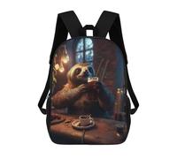sinyumoney Mochilas De Viaje Lindas Impresas En 3D Sloth Drinking Beer Bar Mochila Escolar Para Niños, Mochila Informal Para Exteriores, Mochilas De Moda Informales Para Niños Para Niñas 17inch