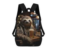 sinyumoney Mochilas De Viaje Lindas Impresas En 3D Sloth Sipping Beer Art Mochila Escolar Para Niños, Mochila Informal Para Exteriores, Mochilas De Moda Informales Para Niños Para Niñas 17inch