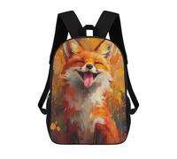 sinyumoney Mochilas De Viaje Lindas Impresas En 3D Smiling Happy Fox Painting Mochila Escolar Para Niños, Mochila Informal Para Exteriores, Mochilas De Moda Informales Para Niños Para Niñas 17inch