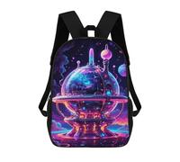 sinyumoney Mochilas De Viaje Lindas Impresas En 3D Space Station Mochila Escolar Para Niños, Mochila Informal Para Exteriores, Mochilas De Moda Informales Para Niños Para Niñas 17inch