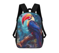 sinyumoney Mochilas De Viaje Lindas Impresas En 3D Tropical Toucan Mochila Escolar Para Niños, Mochila Informal Para Exteriores, Mochilas De Moda Informales Para Niños Para Niñas 17inch