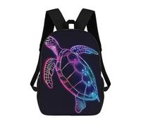sinyumoney Mochilas De Viaje Lindas Impresas En 3D Turtle Neon Animal Mochila Escolar Para Niños, Mochila Informal Para Exteriores, Mochilas De Moda Informales Para Niños Para Niñas 17inch