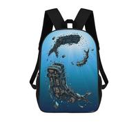 sinyumoney Mochilas De Viaje Lindas Impresas En 3D Whale Bus Mochila Escolar Para Niños, Mochila Informal Para Exteriores, Mochilas De Moda Informales Para Niños Para Niñas 17inch
