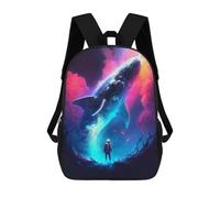 sinyumoney Mochilas De Viaje Lindas Impresas En 3D Whale in Space Mochila Escolar Para Niños, Mochila Informal Para Exteriores, Mochilas De Moda Informales Para Niños Para Niñas 17inch
