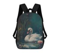 sinyumoney Mochilas De Viaje Lindas Impresas En 3D White Swan in Pond Mochila Escolar Para Niños, Mochila Informal Para Exteriores, Mochilas De Moda Informales Para Niños Para Niñas 17inch