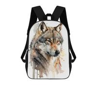 sinyumoney Mochilas De Viaje Lindas Impresas En 3D Wolf Watercolor Mochila Escolar Para Niños, Mochila Informal Para Exteriores, Mochilas De Moda Informales Para Niños Para Niñas 17inch
