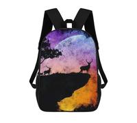 sinyumoney Mochilas Deer Silhouettes Against Colorful Sky Mochila Escolar Para Niños Mochila Escolar Impresa En 3D Para Niños Estudiantes De Primaria Y Secundaria 17inch