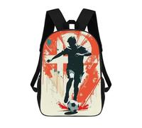 sinyumoney Mochilas Denmark Soccer Player Silhouette Mochila Escolar Para Niños Mochila Escolar Impresa En 3D Para Niños Estudiantes De Primaria Y Secundaria 17inch