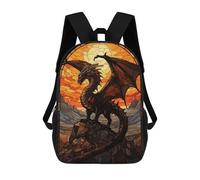 sinyumoney Mochilas Dragon Stained Glass Mochila Escolar Para Niños Mochila Escolar Impresa En 3D Para Niños Estudiantes De Primaria Y Secundaria 17inch