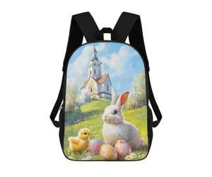 sinyumoney Mochilas Easter Bunny And Chick Painting Mochila Escolar Para Niños Mochila Escolar Impresa En 3D Para Niños Estudiantes De Primaria Y Secundaria 17inch