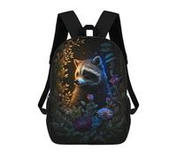 sinyumoney Mochilas Enchanted Raccoon Garden Mochila Escolar Para Niños Mochila Escolar Impresa En 3D Para Niños Estudiantes De Primaria Y Secundaria 17inch