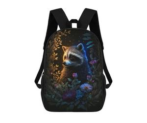 sinyumoney Mochilas Enchanted Raccoon Garden Mochila Escolar Para Niños Mochila Escolar Impresa En 3D Para Niños Estudiantes De Primaria Y Secundaria 17inch