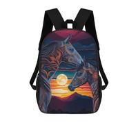 sinyumoney Mochilas Escolares Impresas En 3D A Pair of Horses Mochilas De Moda Para Niños De Gran Capacidad Mochilas Escolares Para Niños Mochilas De Viaje 17inch
