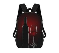 sinyumoney Mochilas Escolares Impresas En 3D A Wine Bottle And Glass Mochilas De Moda Para Niños De Gran Capacidad Mochilas Escolares Para Niños Mochilas De Viaje 17inch
