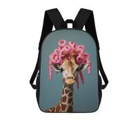 sinyumoney Mochilas Escolares Impresas En 3D An Anthropomorphic Giraffe Mochilas De Moda Para Niños De Gran Capacidad Mochilas Escolares Para Niños Mochilas De Viaje 17inch