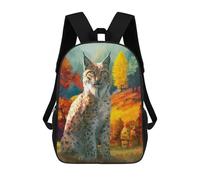 sinyumoney Mochilas Escolares Impresas En 3D Autumn Lynx Mochilas De Moda Para Niños De Gran Capacidad Mochilas Escolares Para Niños Mochilas De Viaje 17inch