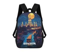 sinyumoney Mochilas Escolares Impresas En 3D Bangkok Thailand Cityscape at Night Mochilas De Moda Para Niños De Gran Capacidad Mochilas Escolares Para Niños Mochilas De Viaje 17inch