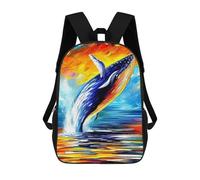 sinyumoney Mochilas Escolares Impresas En 3D Blue Whale Jumps Color Art Mochilas De Moda Para Niños De Gran Capacidad Mochilas Escolares Para Niños Mochilas De Viaje 17inch