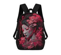 sinyumoney Mochilas Escolares Impresas En 3D Cherry Blossom Geisha Portrait Mochilas De Moda Para Niños De Gran Capacidad Mochilas Escolares Para Niños Mochilas De Viaje 17inch