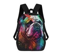 sinyumoney Mochilas Escolares Impresas En 3D Colorful Bulldog Portrait Mochilas De Moda Para Niños De Gran Capacidad Mochilas Escolares Para Niños Mochilas De Viaje 17inch