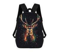 sinyumoney Mochilas Escolares Impresas En 3D Colorful Deer Portrait Mochilas De Moda Para Niños De Gran Capacidad Mochilas Escolares Para Niños Mochilas De Viaje 17inch