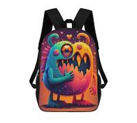 sinyumoney Mochilas Escolares Impresas En 3D Colorful Monster with Heart Mochilas De Moda Para Niños De Gran Capacidad Mochilas Escolares Para Niños Mochilas De Viaje 17inch