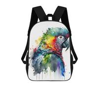 sinyumoney Mochilas Escolares Impresas En 3D Colorful Parrot Watercolor Art Print Mochilas De Moda Para Niños De Gran Capacidad Mochilas Escolares Para Niños Mochilas De Viaje 17inch