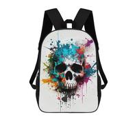 sinyumoney Mochilas Escolares Impresas En 3D Colorful Skull Art Print-1 Mochilas De Moda Para Niños De Gran Capacidad Mochilas Escolares Para Niños Mochilas De Viaje 17inch