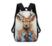 sinyumoney Mochilas Escolares Impresas En 3D Deer in A Tie Mochilas De Moda Para Niños De Gran Capacidad Mochilas Escolares Para Niños Mochilas De Viaje 17inch