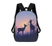 sinyumoney Mochilas Escolares Impresas En 3D Deer Silhouettes at Sunset Mochilas De Moda Para Niños De Gran Capacidad Mochilas Escolares Para Niños Mochilas De Viaje 17inch