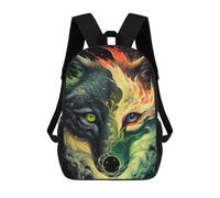 sinyumoney Mochilas Escolares Impresas En 3D Dual Wolf Spirit Mochilas De Moda Para Niños De Gran Capacidad Mochilas Escolares Para Niños Mochilas De Viaje 17inch