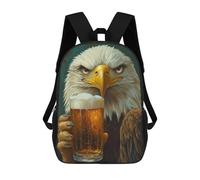 sinyumoney Mochilas Escolares Impresas En 3D Eagle with Beer Mochilas De Moda Para Niños De Gran Capacidad Mochilas Escolares Para Niños Mochilas De Viaje 17inch