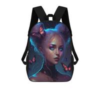 sinyumoney Mochilas Escolares Impresas En 3D Enchanted Butterfly Portrait -1 Mochilas De Moda Para Niños De Gran Capacidad Mochilas Escolares Para Niños Mochilas De Viaje 17inch
