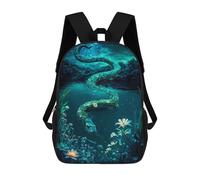 sinyumoney Mochilas Escolares Impresas En 3D Enchanted Lake Serpent Mochilas De Moda Para Niños De Gran Capacidad Mochilas Escolares Para Niños Mochilas De Viaje 17inch