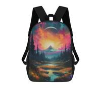 sinyumoney Mochilas Escolares Impresas En 3D Fantasy Forest Sunset Mochilas De Moda Para Niños De Gran Capacidad Mochilas Escolares Para Niños Mochilas De Viaje 17inch