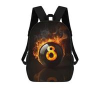 sinyumoney Mochilas Escolares Impresas En 3D Flaming Billiards 8 Ball Mochilas De Moda Para Niños De Gran Capacidad Mochilas Escolares Para Niños Mochilas De Viaje 17inch