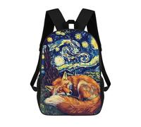 sinyumoney Mochilas Escolares Impresas En 3D Fox Sleeping Under Starry Night Sky Mochilas De Moda Para Niños De Gran Capacidad Mochilas Escolares Para Niños Mochilas De Viaje 17inch