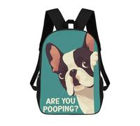 sinyumoney Mochilas Escolares Impresas En 3D Funny French Bulldog Mochilas De Moda Para Niños De Gran Capacidad Mochilas Escolares Para Niños Mochilas De Viaje 17inch