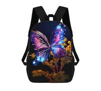 sinyumoney Mochilas Escolares Impresas En 3D Glowing Butterfly Artwork-10 Mochilas De Moda Para Niños De Gran Capacidad Mochilas Escolares Para Niños Mochilas De Viaje 17inch