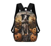 sinyumoney Mochilas Escolares Impresas En 3D Halloween Dog in Witch Hat Mochilas De Moda Para Niños De Gran Capacidad Mochilas Escolares Para Niños Mochilas De Viaje 17inch