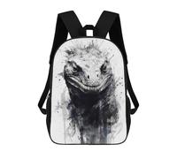 sinyumoney Mochilas Escolares Impresas En 3D Komodo Dragon Black Ink Mochilas De Moda Para Niños De Gran Capacidad Mochilas Escolares Para Niños Mochilas De Viaje 17inch