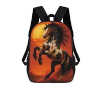 sinyumoney Mochilas Escolares Impresas En 3D Majestic Horse Rearing Under A Fiery Sky Mochilas De Moda Para Niños De Gran Capacidad Mochilas Escolares Para Niños Mochilas De Viaje 17inch