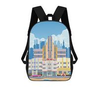 sinyumoney Mochilas Escolares Impresas En 3D Miami Beach Travel Print Mochilas De Moda Para Niños De Gran Capacidad Mochilas Escolares Para Niños Mochilas De Viaje 17inch