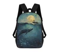 sinyumoney Mochilas Escolares Impresas En 3D Moonlit Sea Journey Mochilas De Moda Para Niños De Gran Capacidad Mochilas Escolares Para Niños Mochilas De Viaje 17inch