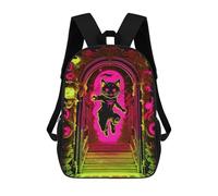sinyumoney Mochilas Escolares Impresas En 3D Neon Cat Portal Mochilas De Moda Para Niños De Gran Capacidad Mochilas Escolares Para Niños Mochilas De Viaje 17inch
