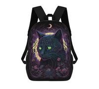 sinyumoney Mochilas Escolares Impresas En 3D Neon Forest Cat Art Print Mochilas De Moda Para Niños De Gran Capacidad Mochilas Escolares Para Niños Mochilas De Viaje 17inch